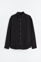 H & M - Relaxed Fit Lyocell Shirt - Black