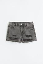H & M - Cotton Denim Shorts - Black