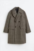 H & M - Double-breasted Wool-blend Coat - Blue