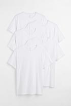 H & M - 5-pack Slim Fit T-shirts - White