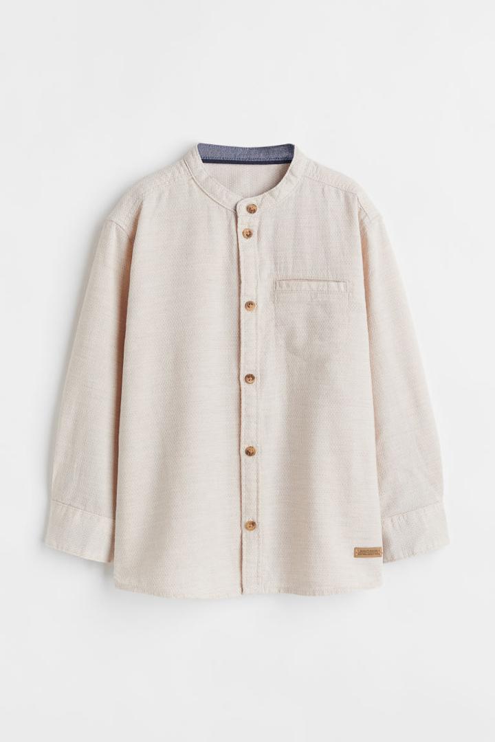 H & M - Henley Shirt - Beige