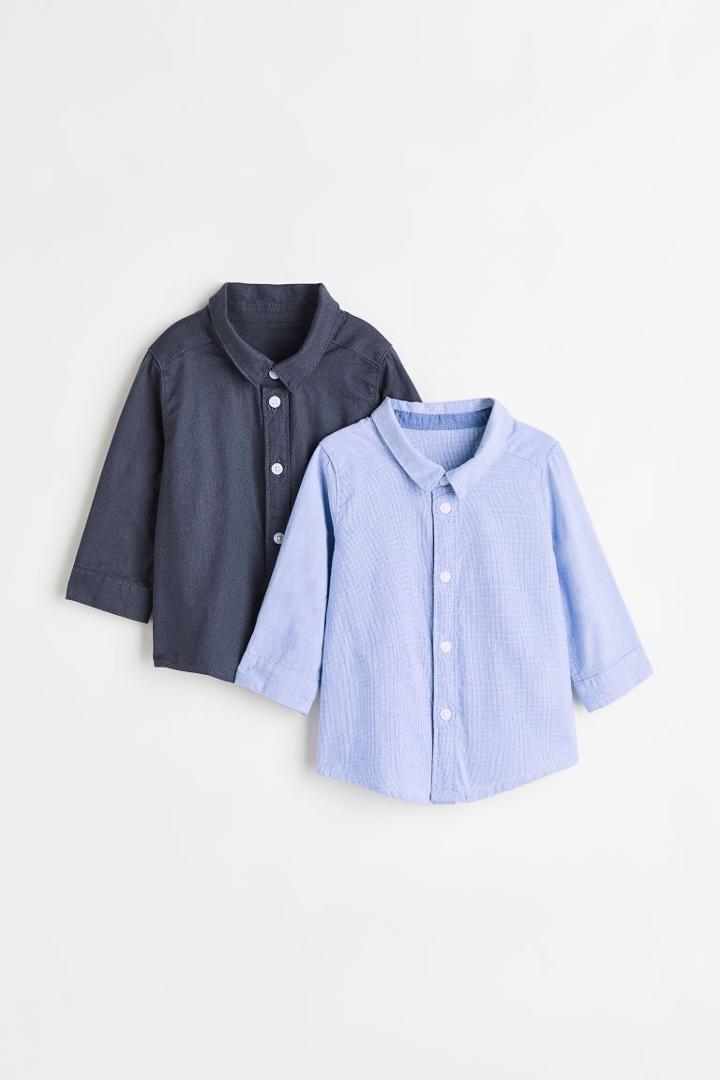 H & M - 2-pack Cotton Shirts - Blue