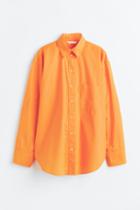 H & M - Cotton Poplin Shirt - Orange