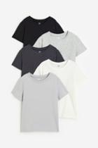 H & M - 5-pack Cotton T-shirts - Gray