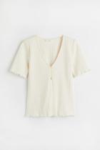 H & M - Ribbed Top - White