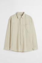 H & M - Relaxed Fit Linen-blend Shirt - Beige