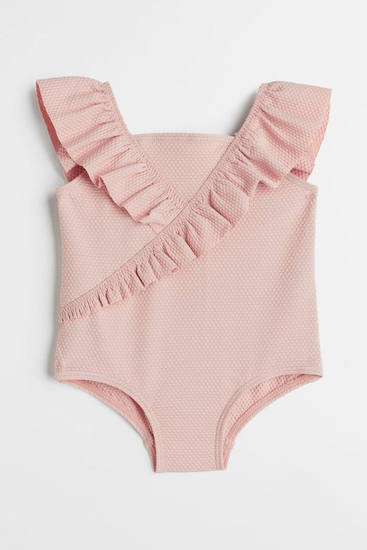 H & M - Flounced Swimsuit - Orange