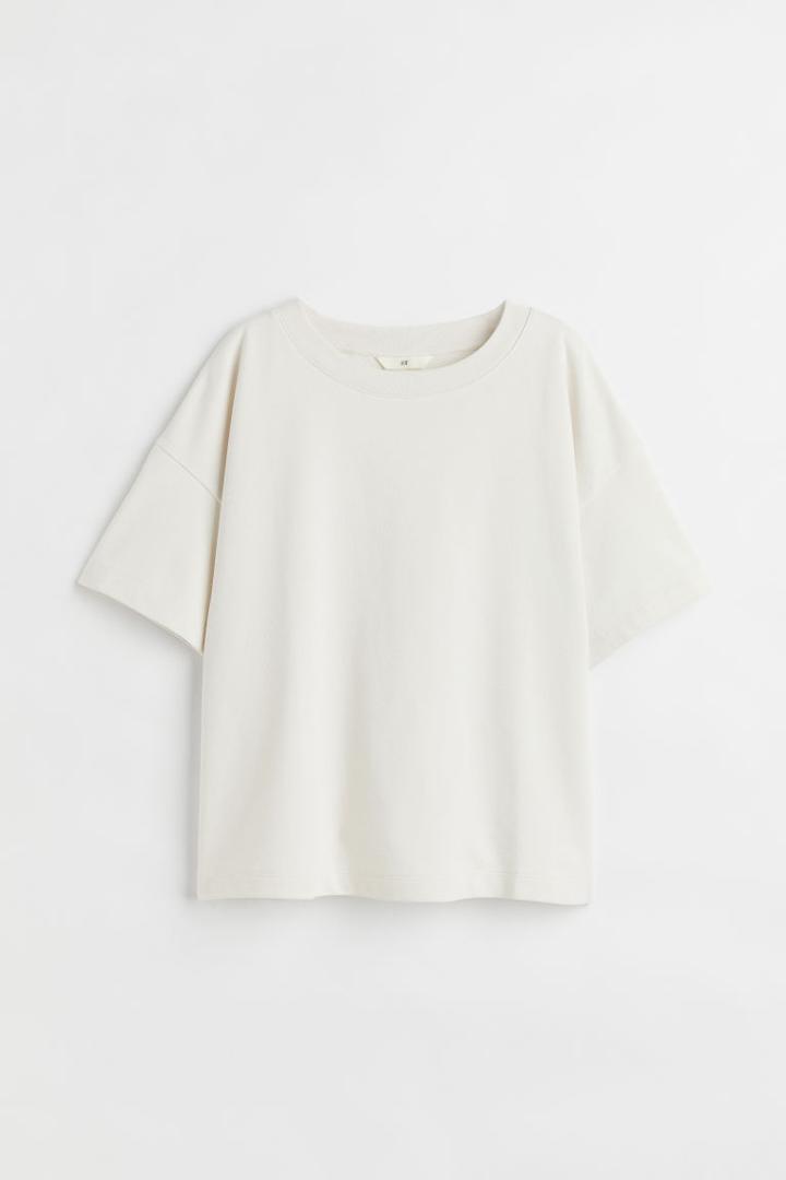 H & M - Puff-sleeved Beach Dress - White