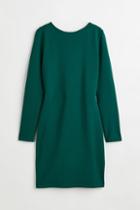 H & M - Long-sleeved Bodycon Dress - Green
