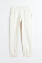 H & M - Relaxed Fit Cotton Joggers - White