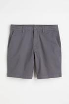H & M - Regular Fit Cotton Chino Shorts - Gray