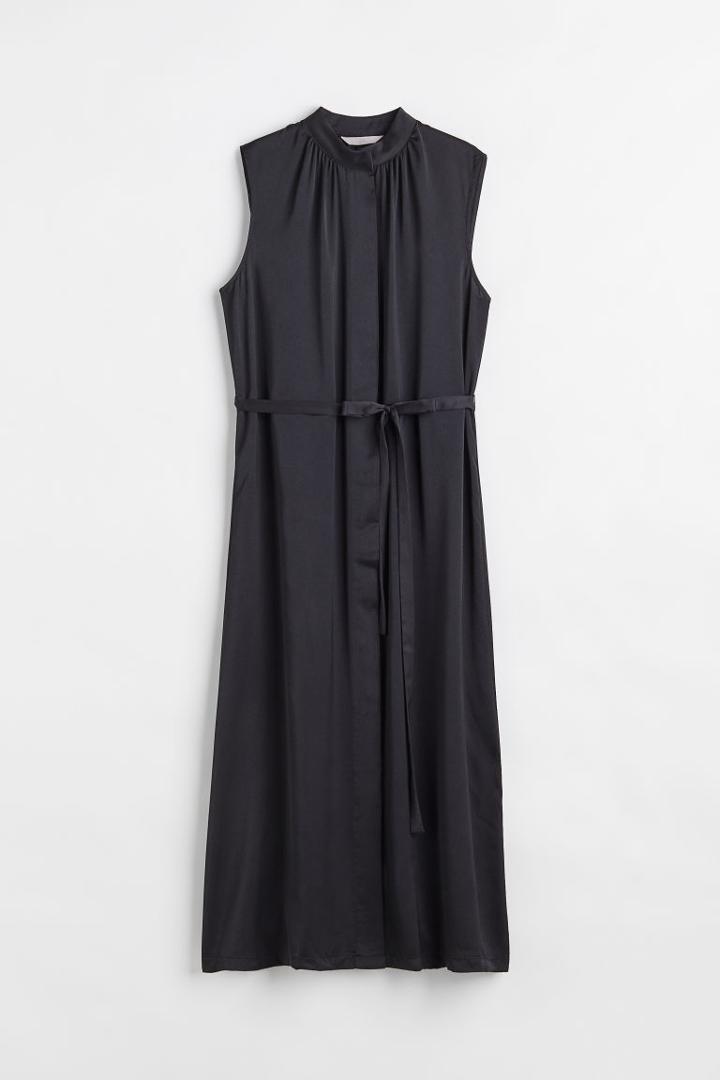 H & M - Button-front Dress - Black