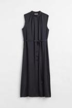 H & M - Button-front Dress - Black