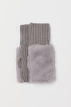 H & M - Knit Wrist Warmers - Gray