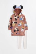 H & M - 2-piece Printed Sweatshirt Set - Orange