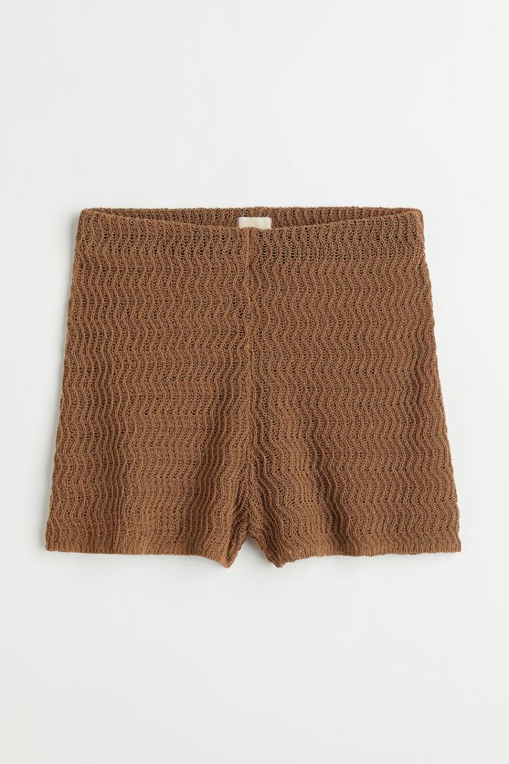 H & M - Knit Cotton Shorts - Beige