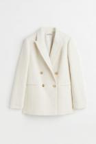 H & M - Textured-weave Jacket - White