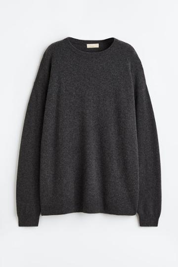 H & M - Oversized Cashmere Sweater - Gray