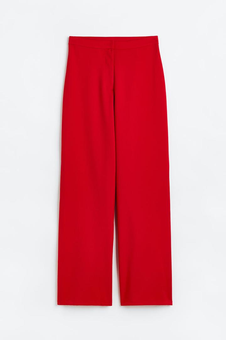H & M - High-waist Dress Pants - Red