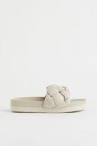 H & M - Braided Slides - Brown