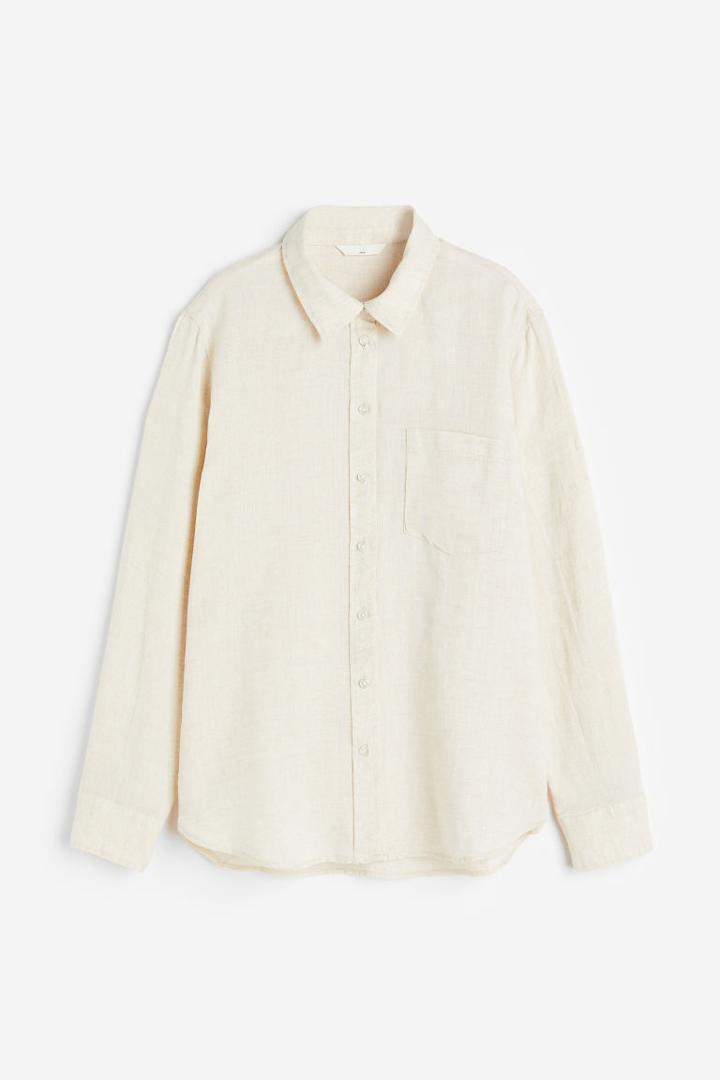 H & M - Linen Shirt - Beige