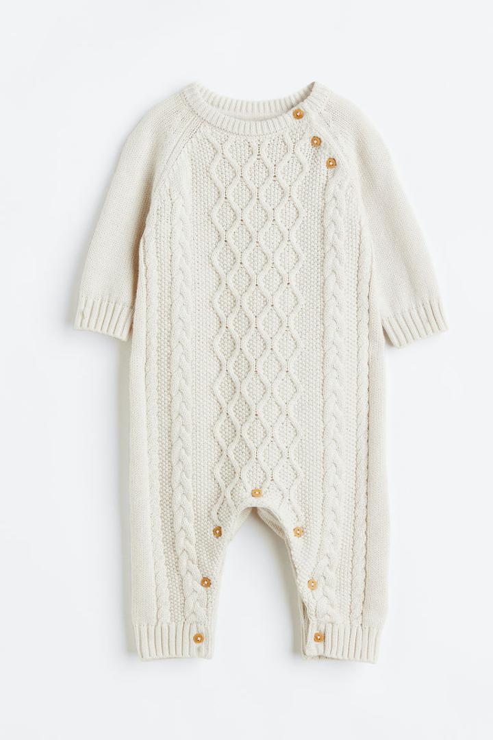 H & M - Knit Jumpsuit - Beige