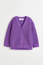 H & M - Oversized Cardigan - Purple