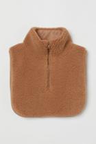 H & M - Half-zip Faux Shearling Collar - Beige