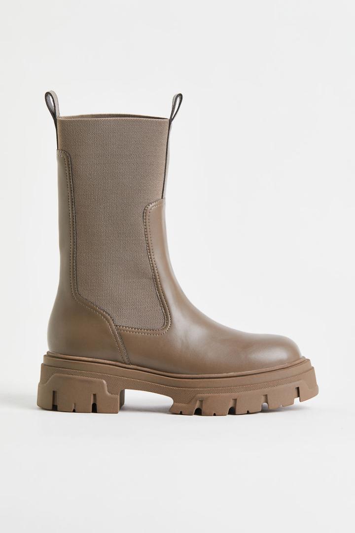 H & M - Calf-high Boots - Beige
