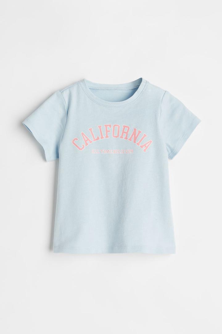 H & M - Printed T-shirt - Blue