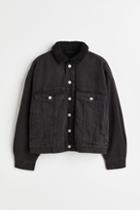 H & M - Fleece-lined Denim Jacket - Black