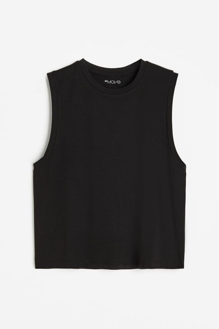 H & M - Drymove&trade; Boxy Sports Tank Top - Black