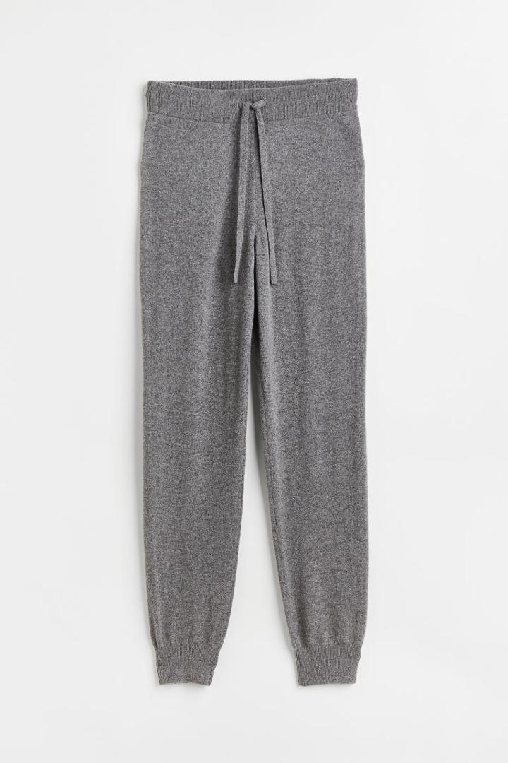 H & M - Fine-knit Cashmere Joggers - Purple