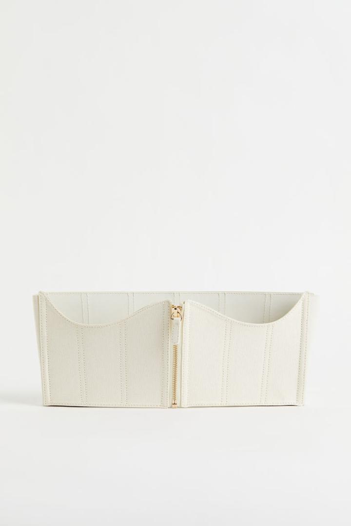 H & M - Canvas Corset Belt - White