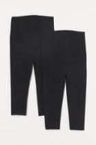 H & M - Mama 2-pack Capri Leggings - Black