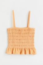 H & M - Smocked Terry Camisole Top - Orange