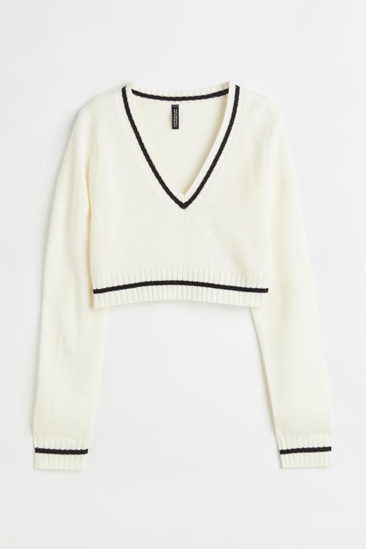 H & M - Short Sweater - White