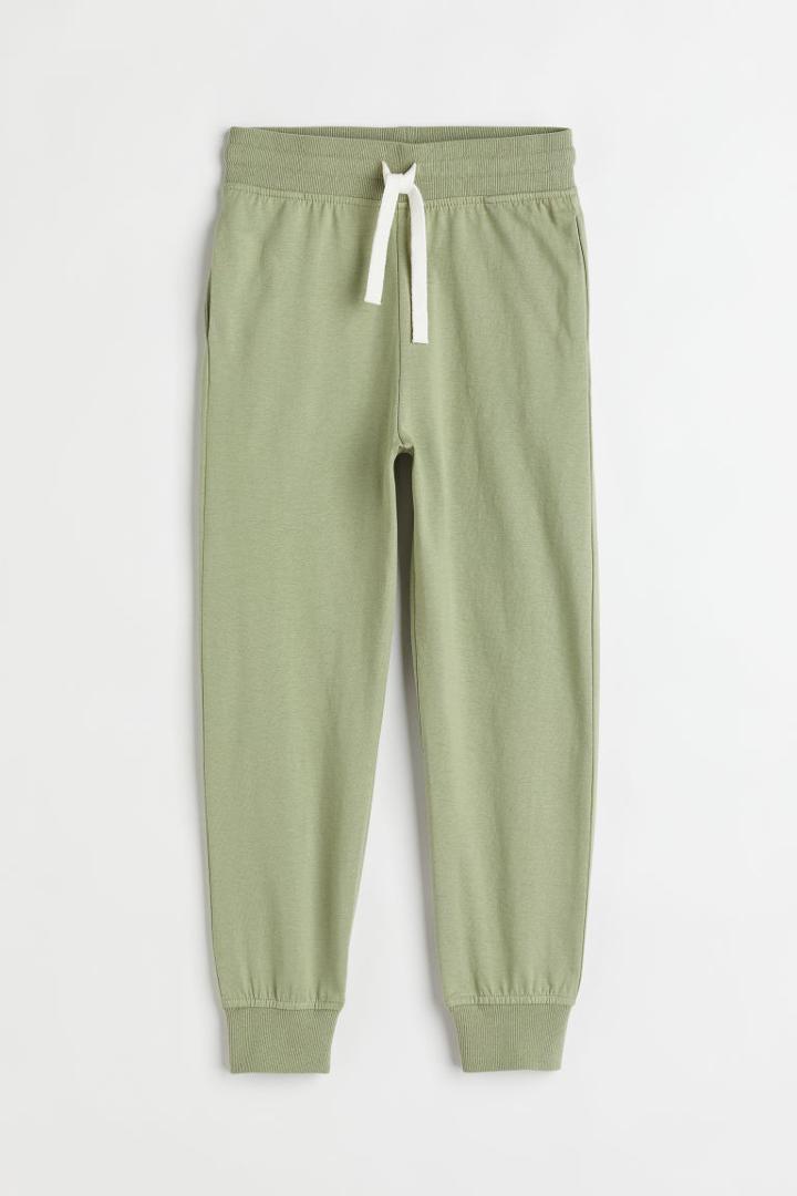 H & M - Cotton Jersey Joggers - Green