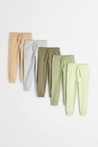 H & M - 5-pack Cotton Jersey Joggers - Green