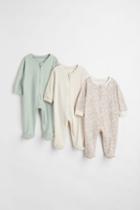 H & M - 3-pack Jumpsuits With Zipper - White