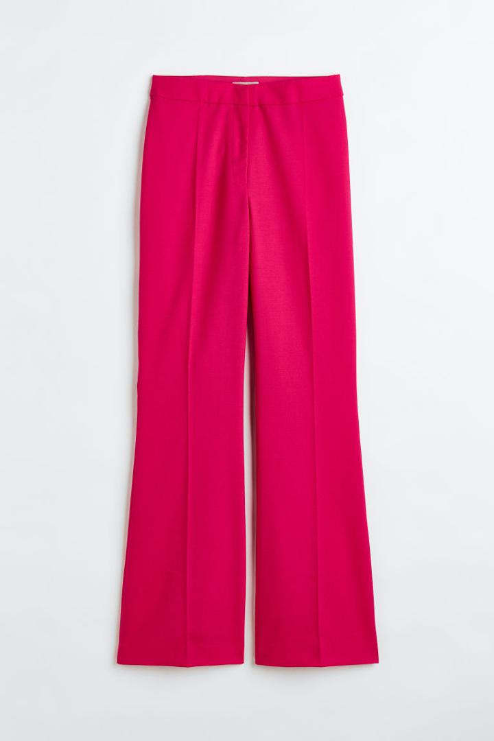 H & M - Flared Dress Pants - Pink