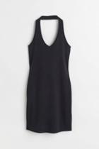 H & M - Cotton Halterneck Dress - Black