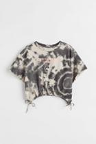 H & M - Drawstring T-shirt - Gray