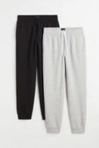 H & M - 2-pack Regular Fit Joggers - Black