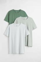 H & M - 3-pack Slim Fit T-shirts - Green