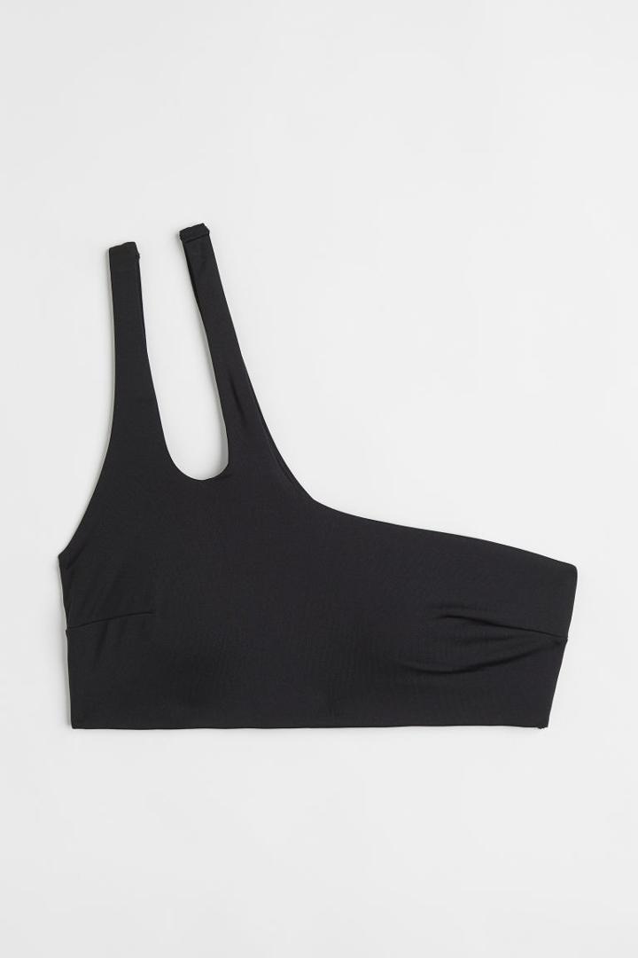 H & M - One-shoulder Padded Bikini Top - Black