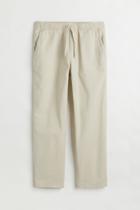 H & M - Relaxed Fit Linen-blend Joggers - Beige