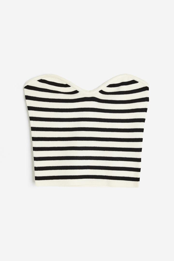 H & M - Rib-knit Tube Top - White