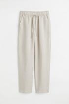 H & M - Linen-blend Pull-on Pants - Beige