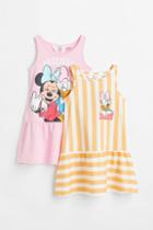 H & M - 2-pack Printed Dresses - Pink